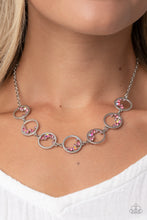 Load image into Gallery viewer, Paparazzi “Blissfully Bubbly” Pink Necklace Earring Set - Cindysblingboutique
