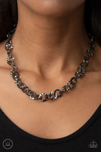 Load image into Gallery viewer, Paparazzi “Rebel Grit” Black Choker Necklace Earring Set
