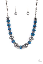 Load image into Gallery viewer, Paparazzi - Life of the Party Exclusive “Interstellar Influencer” Blue Necklace Earring Set - Paparazzi Accessories