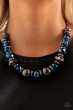 Load image into Gallery viewer, Paparazzi - Life of the Party Exclusive “Interstellar Influencer” Blue Necklace Earring Set - Paparazzi Accessories
