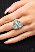 Load image into Gallery viewer, Paparazzi “Bewitched Blossoms” Blue Stretch Ring - Cindysboutique

