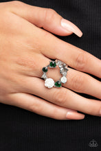 Load image into Gallery viewer, “Butterfly Bustle” Green Stretch Ring - Paparazzi Accessories