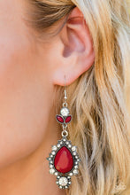 Load image into Gallery viewer, Paparazzi “SELFIE-Esteem” Red Dangle Earrings - Paparazzi Accessories