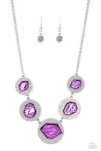 Load image into Gallery viewer, Paparazzi “Raw Charisma” Purple Necklace Earring Set