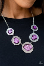 Load image into Gallery viewer, Paparazzi “Raw Charisma” Purple Necklace Earring Set