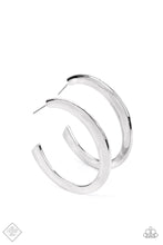 Load image into Gallery viewer, Paparazzi “Learning Curve” Silver Hoop Earrings