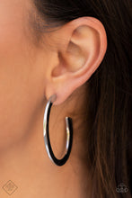 Load image into Gallery viewer, Paparazzi “Learning Curve” Silver Hoop Earrings