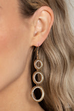 Load image into Gallery viewer, Paparazzi “Shimmering in Circles” Gold Dangle Earrings
