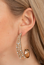 Load image into Gallery viewer, “Cold as Ice” Gold Hoop Earrings - Paparazzi Accessories