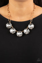Load image into Gallery viewer, "Limelight Luxury" Gold Necklace Earring Set - Paparazzi Accessories
