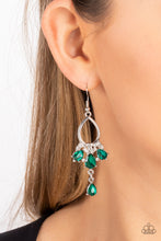 Load image into Gallery viewer, Paparazzi “Coming in Clutch” Green Dangle Earrings - Paparazzi Accessories