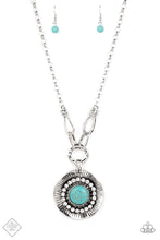 Load image into Gallery viewer, Paparazzi “Badlands Treasure Hunt” Blue Necklace Earring Set - Paparazzi Accessories