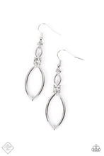 Load image into Gallery viewer, Paparazzi "Plucked Petals" White Dangle Earrings - Paparazzi Accessories