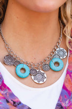 Load image into Gallery viewer, Paparazzi “Western Zen” Blue Necklace Earring Set -Paparazzi Accessories