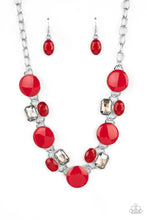 Load image into Gallery viewer, Paparazzi "Dreaming in MULTICOLOR" Red Necklace Earring Set - Paparazzi Accessories