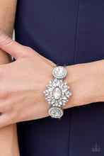 Load image into Gallery viewer, Paparazzi “Daydream Dazzle” White Cuff Bracelet - Paparazzi Accessories