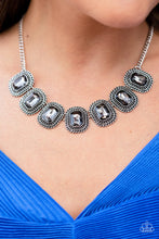 Load image into Gallery viewer, Paparazzi “Iced Iron” Silver Necklace Earring Set - Paparazzi Accessories