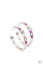 Load image into Gallery viewer, Paparazzi “Life of the Party” The Gem Fairy” Pink Hoop Earrings - Paparazzi Accessories