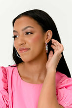 Load image into Gallery viewer, Paparazzi “Life of the Party” The Gem Fairy” Pink Hoop Earrings - Paparazzi Accessories