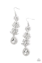 Load image into Gallery viewer, Paparazzi “Life of the Party” “Water Lily Whimsy ” White Dangle Earrings - Paparazzi Accessories