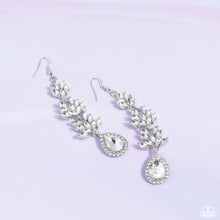 Load image into Gallery viewer, Paparazzi “Life of the Party” “Water Lily Whimsy ” White Dangle Earrings - Paparazzi Accessories