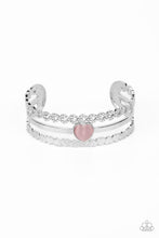 Load image into Gallery viewer, “You Win My Heart” Pink Heart Cuff Bracelet - Paparazzi Accessories