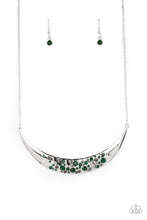 Load image into Gallery viewer, Paparazzi “Bejeweled Baroness” Green Necklace Earring Set - Paparazzi Accessories