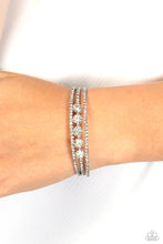 Load image into Gallery viewer, Paparazzi “Lucid Layers” White Cuff Bracelet - Cindysblingboutique
