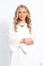 Load image into Gallery viewer, Paparazzi “Round Royalty” Silver Necklace Earring Set - Paparazzi Accessories