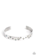 Load image into Gallery viewer, Paparazzi “Starburst Shimmer” White Cuff Bracelet - Paparazzi Accessories