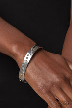Load image into Gallery viewer, Paparazzi “Starburst Shimmer” White Cuff Bracelet - Paparazzi Accessories