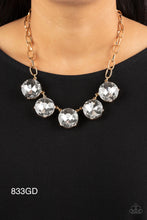 Load image into Gallery viewer, "Limelight Luxury" Gold Necklace Earring Set - Paparazzi Accessories