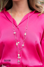 Load image into Gallery viewer, Paparazzi “Creative Couture” White Necklace Lanyard Earring Set - Paparazzi Accessories
