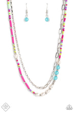 Load image into Gallery viewer, “Coastal Composition” Pink Necklace Earrings Set - Paparazzi Accessories