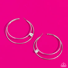 Load image into Gallery viewer, Paparazzi “Theater HOOP” White Hoop Earrings - Paparazzi Accessories