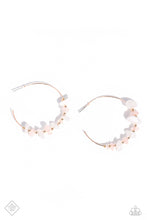 Load image into Gallery viewer, Paparazzi “Euphoric Enjoyment” Rose Gold Thin Hoop With White Stones Earrings - Paparazzi Accessories