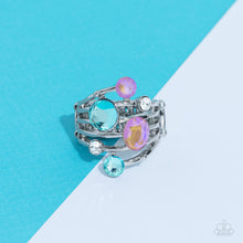 Load image into Gallery viewer, Paparazzi “Timeless Trickle” Blue Stretch Ring - Paparazzi Accessories