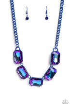 Load image into Gallery viewer, Paparazzi Life of the Party “Emerald City Couture” Blue Necklace Earring Set - Paparazzi Accessories