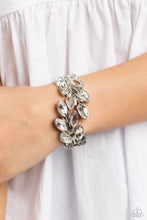 Load image into Gallery viewer, Paparazzi “Luminous Laurels” White Hinge Bracelet

