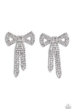 Load image into Gallery viewer, Paparazzi “Just BOW With It” White Post Earrings - Paparazzi Accessories