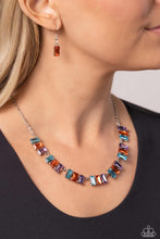 Load image into Gallery viewer, Paparazzi “Elite Emeralds” Orange Necklace Earring Set