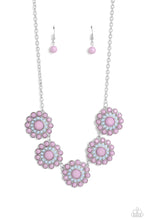 Load image into Gallery viewer, “Floral Fervor” Purple Necklace Earring Set - Paparazzi Accessories