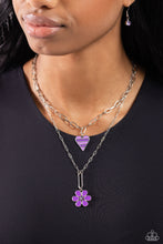 Load image into Gallery viewer, Paparazzi “Childhood Charms” Purple Necklace Earring Set
