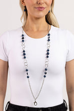 Load image into Gallery viewer, Paparazzi “Modest Makeover” Blue Necklace Lanyard Earring Set