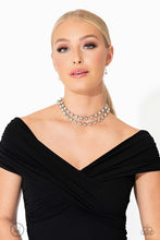 Load image into Gallery viewer, Paparazzi “Glistening Gallery” We White Choker Necklace Earring Set - Paparazzi Accessories