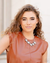 Load image into Gallery viewer, Paparazzi “Rockstar Ready” White Necklace Earring Set - Paparazzi Accessories