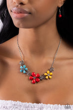 Load image into Gallery viewer, Paparazzi “Growing Garland” Red Necklace Earring Set