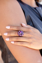 Load image into Gallery viewer, Paparazzi “Glistening Grit” Purple Stretch Ring - Paparazzi Accessories