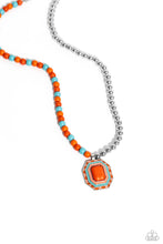 Load image into Gallery viewer, “Contrasting Candy” Orange Necklace Earring Set - Paparazzi Accessories