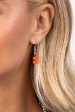 Load image into Gallery viewer, “Contrasting Candy” Orange Necklace Earring Set - Paparazzi Accessories